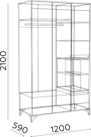 Шкаф универсальный со стеллажом Гринвич  