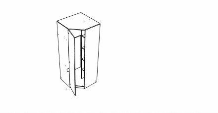 Шкаф угловой, ясень / белое дерево 