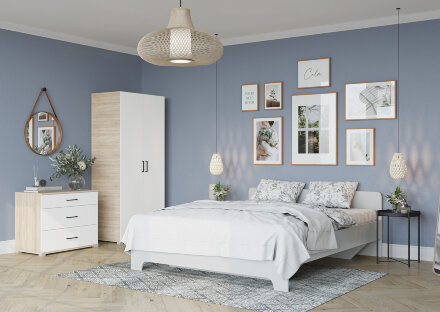 Модульная спальня Victor, сонома/белый 